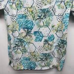 Denim & Flower  Artsy Button Front Women's Short Sleeve Shirt Size Medium Photo 7