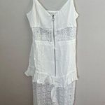 For Love & Lemons  Dress Lovebird Lace Midi White Neutral Bridal Vacation Casual Photo 15