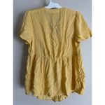 Isabel Maternity  Short Sleeve V-Neck Button Front Top Yellow Sz M NWT Photo 1
