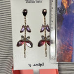 Piper  Purple and Gold Butterfly Earrings Photo 4