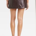 A New Day Brown Leather Mini Skirt with a pockets Photo 1