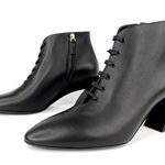 Salvatore Ferragamo Antila Lace Up Black Leather Side Zip Ankle Boots Size 9.5 Photo 10
