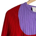 Victor Glemaud Red Purple Colorblock Cropped Cardigan Wool Sweater XS Photo 6