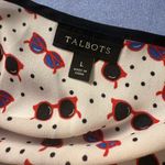 Talbots  Multicolored Blouse with Black Trim and Sunglasses Print Photo 5