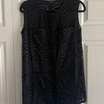 Eleven Paris  Women's 34 Black Sheer Geometric Sleeveless Tunic Blouse Grunge Hip Photo 0