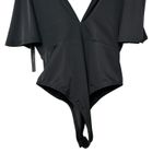 Lulus Slay It With Me Black Off Shoulder Bodysuit XS Flutter Sleeve Sexy Chic Photo 8