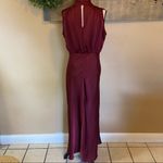 NWOT Lulus Classic Elegance Plum Chiffon Sleeveless Mock Neck Maxi Dress Red Size M Photo 7