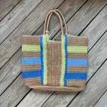 Shore Thing Women's Tan Raffia Straw Large Tote Bag NWOT Brown Photo 1