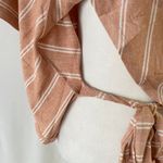 Lumière New Tie Back Ruffle Hem Short Sleeve Top Striped Knit Amber Photo 11