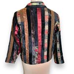 Vintage Coldwater Creek Jacket Patchwork Velvet Burgundy Floral Metallic Sequins Red Size undefined Photo 6