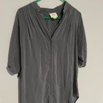 Maeve Anthropologie  Juni 100% Blouse In Gray Short Sleeve Size S Photo 5