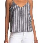 Abound  women black leo white stripe Linen Button Front Camisole Tank Top Sz XXL Photo 5