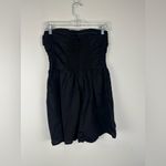 Abercrombie & Fitch  Emerson Ruched Strapless Romper Black Pockets Women’s Sz S Photo 3