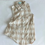 She & Sky NWT Tan Plaid Top Sz S Photo 0