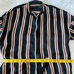 ZARA Striped Belted satin Tunic/Shirt Dress side pockets Black Brawn Size Small Photo 6