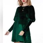 BOBI BLACK Green Velvet Mercy Lantern Sleeve Dress EUC Size L Photo 1