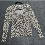 CACHE Women’s Animal Print Cutout Shimmer Size M Rayon Spandex Blend Sweater Size M Photo 0