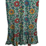 Rhode Green Zinnia Floral Print Short Sleeve Midi Dress Size 8 Photo 4