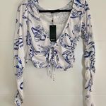 Nasty Gal Printed Tie Top Photo 0