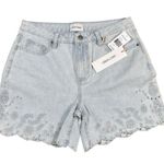 Driftwood NEW  LULU Denim Jean Short Embroidered Scalloped Hem Beach Sz 28 $118 Photo 1