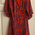 Charles Henry Womens Large Red Floral Kimono Wrap Dress Cocktail Travel Photo 0
