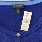 Talbots Woman NWT Size 2X Royal Blue Cotton Blend Button Down Sweater Cardigan Photo 3