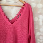 FATE. Pink Fringe Knit Sweater  Photo 1