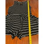 Ecowish  Womens Black White Stripe Sleeveless Keyhole Romper Drawstring Waist XXL Photo 6