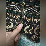 Vintage Rafaella Petites sequin beaded black silk vest, size medium Photo 4