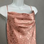 Lulus  Dress Cowl‎ Neck Pink Floral Print Iridescent Size Small Midi Side Slit Photo 8