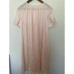 Lauren Lorraine Lorraine Short Robe Large Peachy Pink Nylon Silky Lace Iridescent‎ Buttons Vtg Photo 2