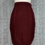 Midnight Doll New Without Tag Knitted Maroon High Waisted Pencil Skirt XSmall Photo 2