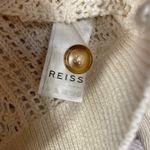 Reiss ‎ Open Knit Cardigan Women's XS Cream Linen Cotton Blend Button Front Chic Photo 6
