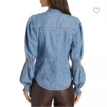 Veronica Beard  Dalton Puff Sleeve Button Down Shirt Photo 2