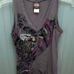 Harley Davidson Harley-Davidson Women's Tank Top Motorcycle Graphic Sleeveless Gray‎ M Photo 0