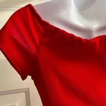 B Darlin B. Darlin Red Sweetheart Neck Off the Shoulder Flare Lined Gauze Dress- M Photo 8