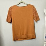 Banana Republic  Womens Organically Cotton Pointelle Sweater Short Sleeve Tan Md Photo 2
