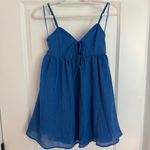 Isabelle's Cabinet NWOT Isabelle’s Cabinet Boutique Blue Tie Front Mini Dress size Medium Photo 2