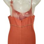 David's Bridal Orange Sleeveless Floral Vintage Bridesmaid Maxi Long Gown Large Photo 5