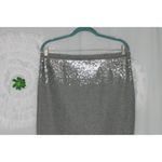 Susana Monaco Pencil Skirt Wool Blend Gray Embellished Sequins Size 8 Lined Photo 3