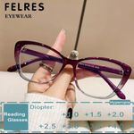 Cat Eye Anti Blue Light For Women Reading Glasses Classic Presbyopic Glasses New Purple Photo 3