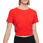 Nike NWT One Luxe Twist Dri-Fit Short Sleeve Top Color Chile Red SZ-1X Photo 1