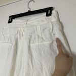 ZARA Double Waistband linen blend off white ivory wide leg pants small Photo 4