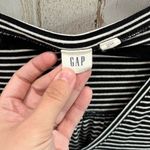 Gap  Black White Stripe Long Sleeve Swing Dress Midi V Neck Photo 1