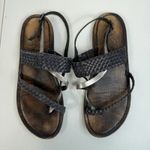 Freebird by Steven 38 US 7 Sea Sandal Braided Leather Strappy Black Silver Photo 7