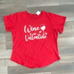 Jantzen Women’s Wine Is My Valentine Shirt White Size 1X NEW Plus Size Photo 6