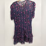 Tanya Taylor  Falling Floral Carti silk ruffle boho mini Dress Size 8 Photo 8