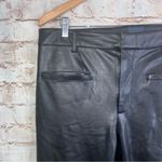 Anthropologie  Maeve Colette Faux Leather Crop Wide Leg Pant in Black Size 32 Photo 1