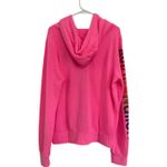 Aviator Nation  Full Zip Hoodie Unisex Neon Pink Long Sleeve Pockets Logo Print L Photo 5