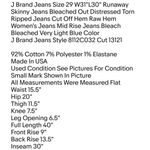 J Brand Jeans Size 29 W31"L30" Runaway Skinny Jeans Bleached Out Distressed Torn Ripped Jeans Photo 1